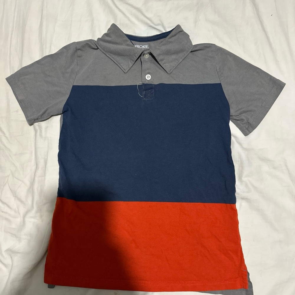 Cherokee Kids Polo Shirt - Gray, Navy, and Red